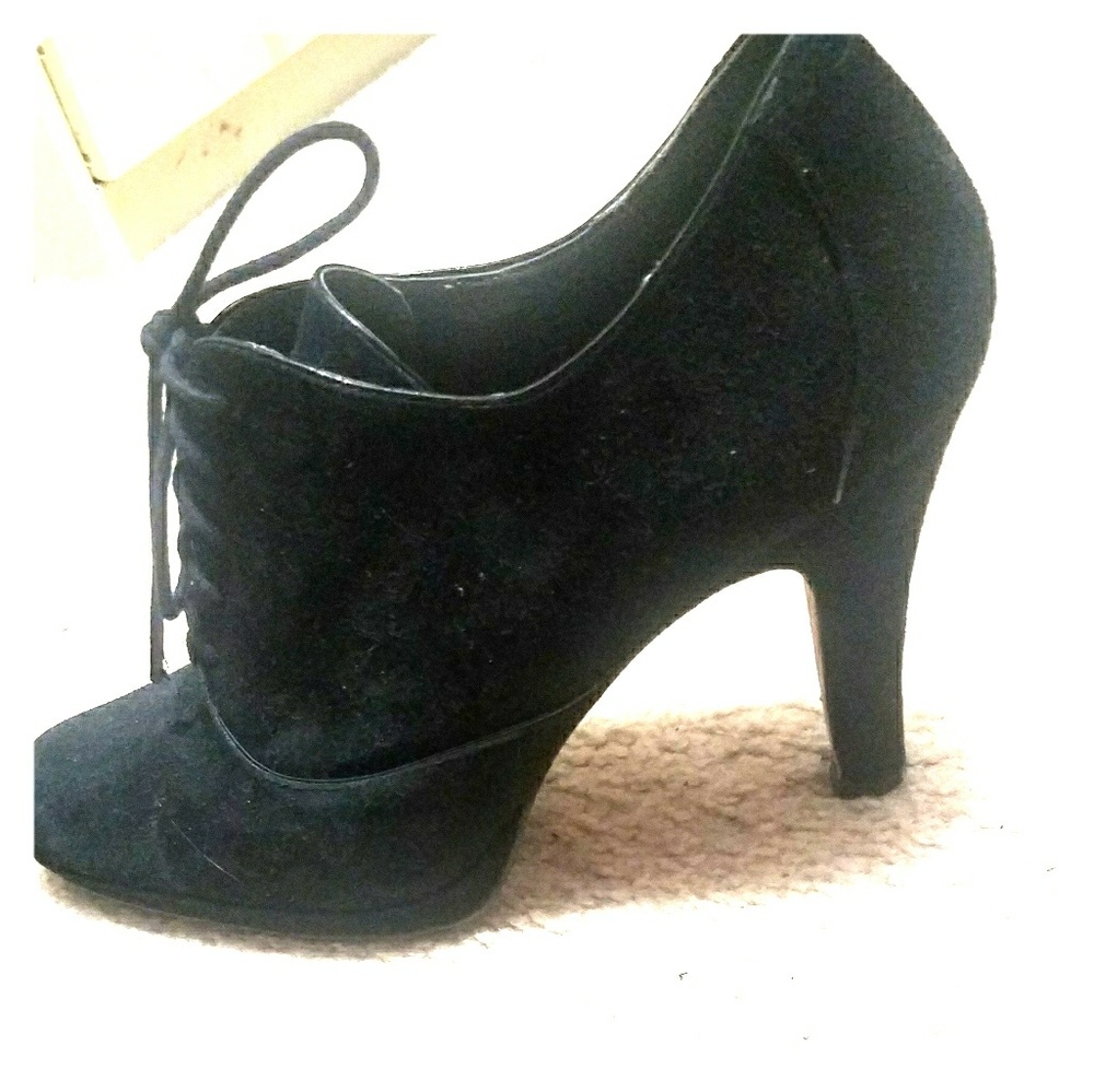 Black Suede Joan & David ankle boot heels